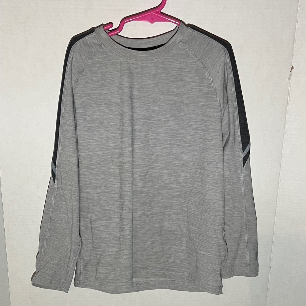 Russell Athletic Gray Long Sleeve Shirt with Black Accents